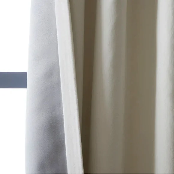 NWOT QUINCE 48x84 Cotton Velvet Room Darkening Curtain Ivory 9594 - Picture 4 of 8